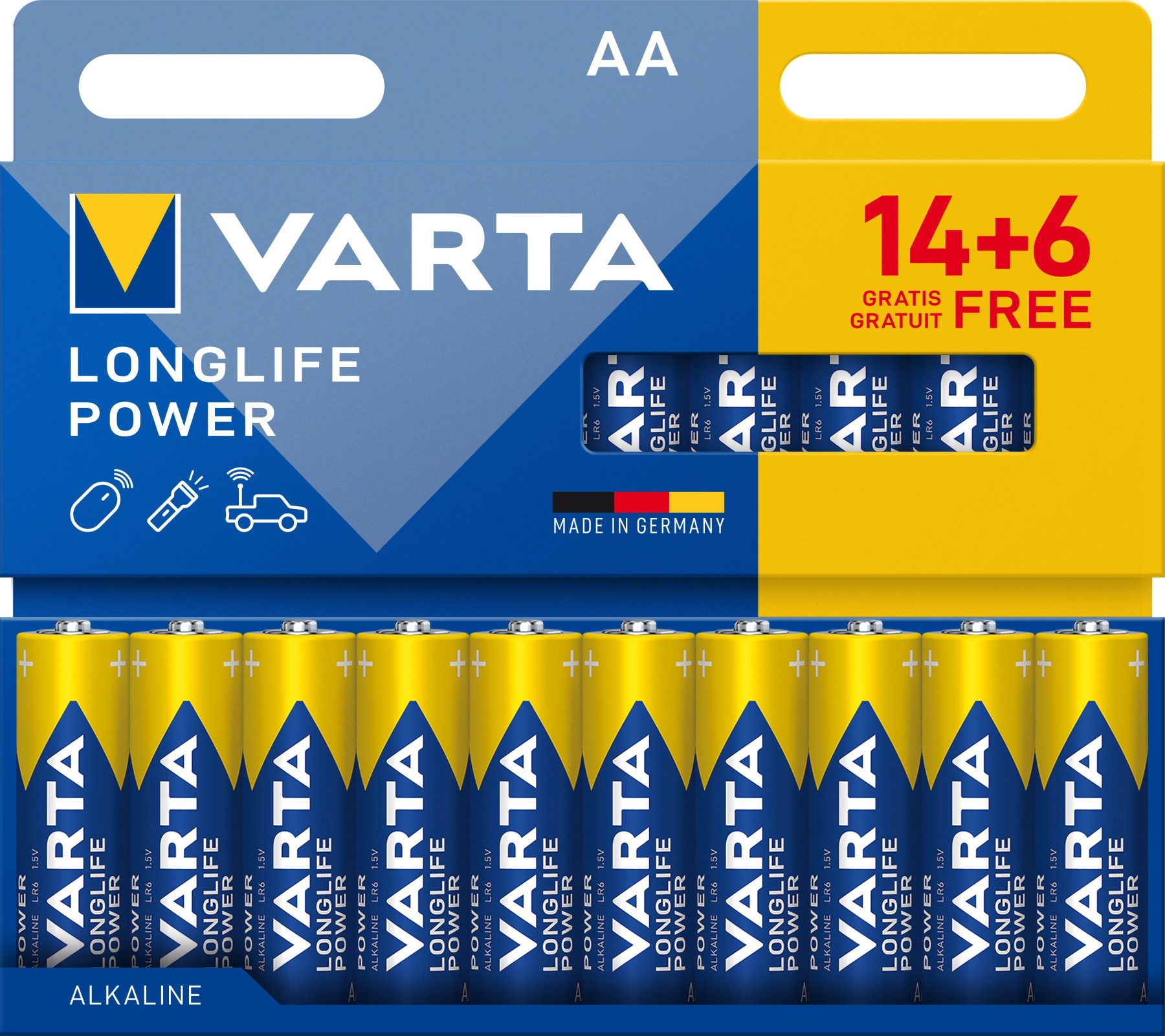 Varta Longlife Power AA Pack of 14+6